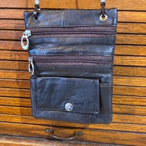 Women's brown leather hand bag, made in India, Genuine Leather,